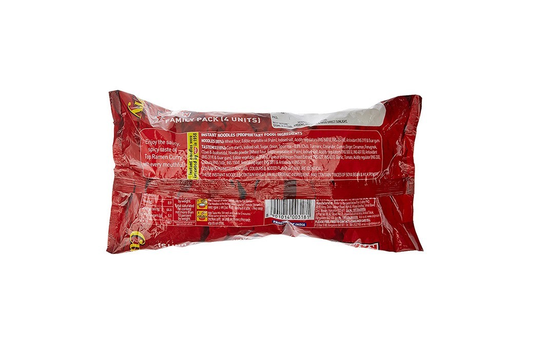 Top ramen Curry Saucy Flat Noodles   Pack  280 grams